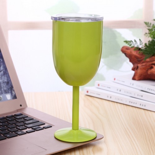 New Fashion Stainless Steel Vacuum Cup Red Wine Cocktail Goblet Creative Gift (Green)