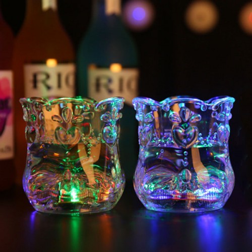 Inductive LED Wine Water Cup Bar Lotus Shape Whisky Beer Cup Colorful Night Light Cup