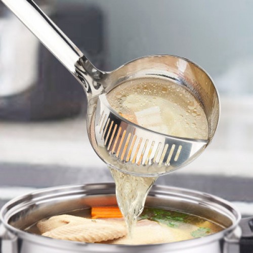 Creative Stainless Steel Colander Multifunctional Kitchen Vegetable Strainer Filter Oil Ladles Soup Scoop Cooking Tools